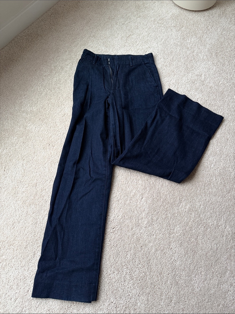 Uniqlo women’s  palazzo-Leg Jeans in Dark Blue